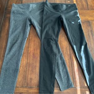 Two Pairs Prana Ashley Leggings Heathered Gray and Black Small S